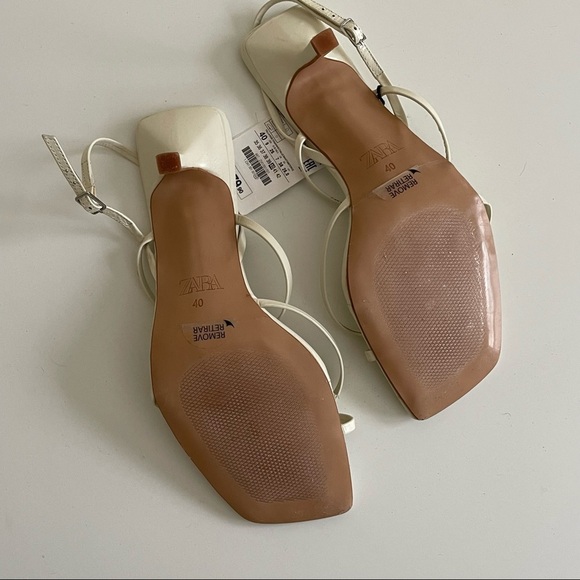 Zara heeled sandals square toe NWT 9 - Picture 4 of 4